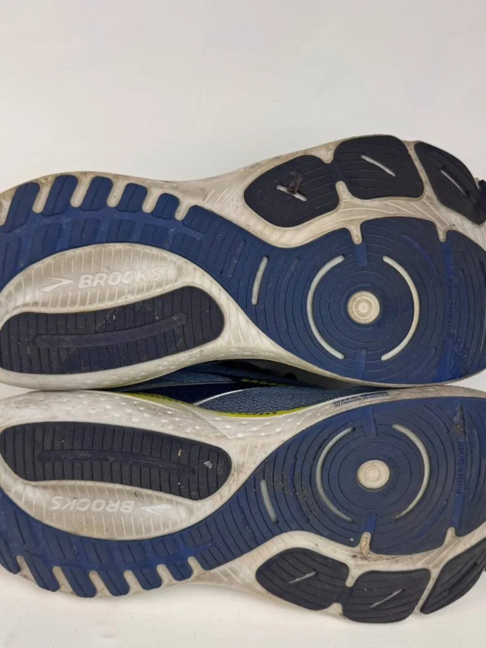Brooks Glycerin GTS 21 Men's Running Shoes Blue Yellow Size 10 Medium Damage